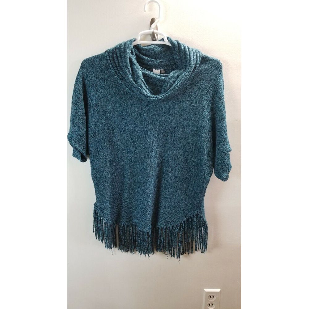NY collections‎ Womens Sweater Small turquoise 100% acrylic short sleeve